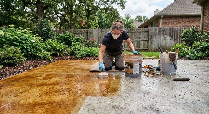 Concrete Patio Staining in Dallas, TX
