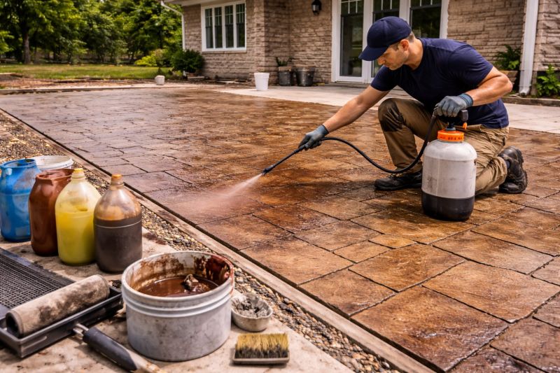 Concrete Patio Staining in Dallas, TX