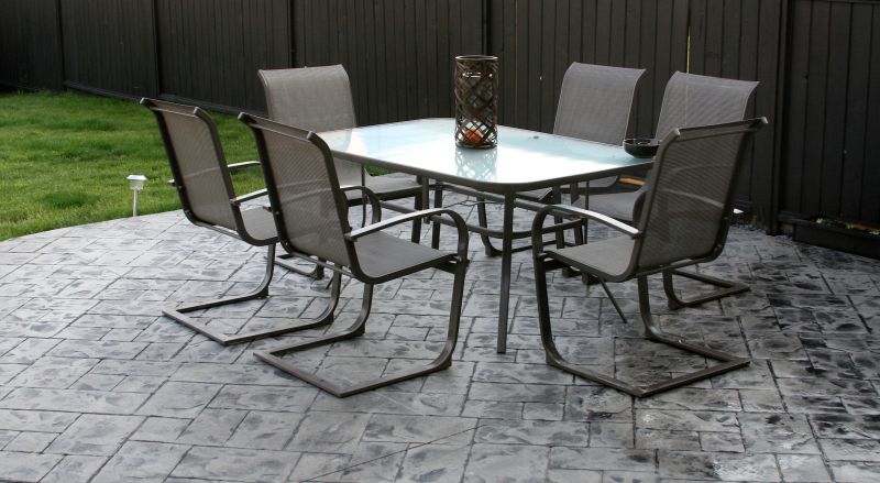 Backyard Patio with Decorative Pattern